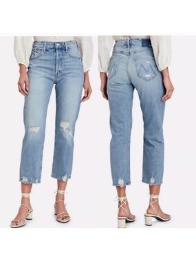 Mother Jeans Womens 26 The Tomcat High Rise Straight Leg Relaxed Distressed